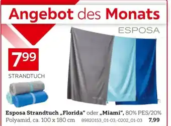 XXXLutz Esposa Strandtuch Florida o. Miami 100*180 Angebot