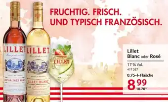 Selgros Lillet Blanc oder Rosé 0,75 L Flasche Angebot