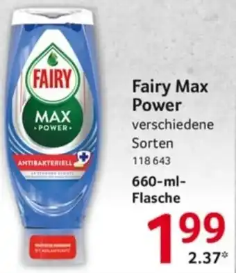 Selgros Fairy Max Power 660 ml Flasche Angebot