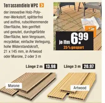 V Baumarkt Terrassendiele WPC Angebot