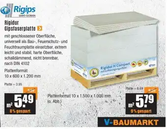 V Baumarkt Rigips Rigidur Gipsfaserplatte Angebot