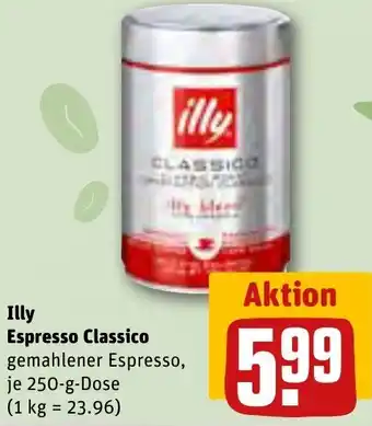 REWE Illy Espresso Classico 250 g Dose Angebot