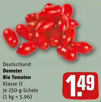 REWE Demeter Bio Tomaten 250 g Schale Angebot