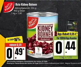 Edeka Gut & Günstig Rote Kidney Bohnen Angebot