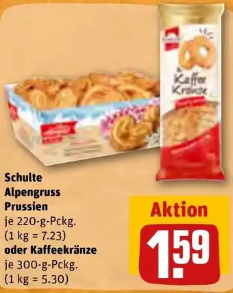 REWE Schulte Alpengruss Prussien 220 g oder Kaffeekränze 300 g Pckg. Angebot