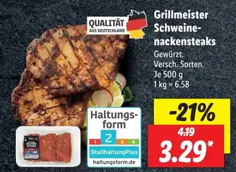 Lidl Grillmeister Schweinenackensteaks 500 g Angebot