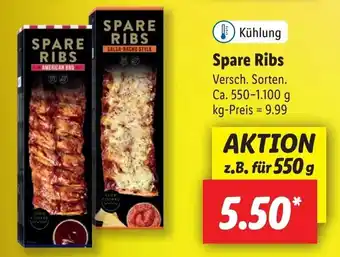 Lidl Spare Ribs 550-1100 g Angebot