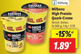 Lidl Milbona High Protein Quark Creme 500 g Angebot