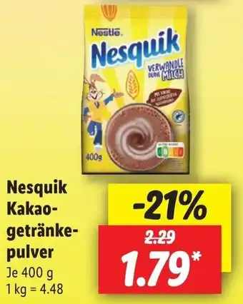 Lidl Nesquik Kakaogetränkepulver 400 g Angebot