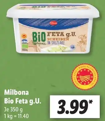 Lidl Milbona Bio Feta g.U. 350 g Angebot