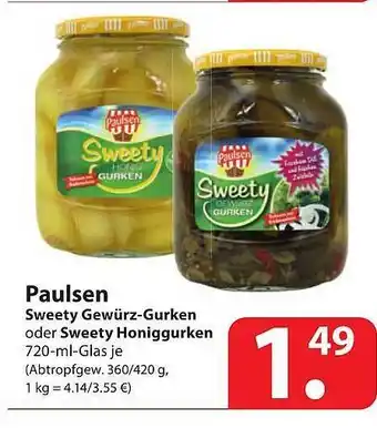 Famila Nord Ost Paulsen Sweety Gewürz-Gurken oder Sweety Honiggurken Angebot