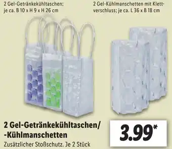 Lidl 2 Gel Getränkekühltaschen/Kühlmanschetten Angebot