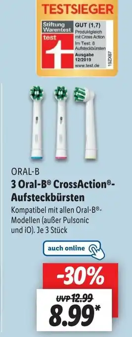 Lidl 3 Oral-B CrossAction Aufsteckbürsten Angebot