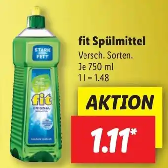 Lidl Fit Spülmittel 750 ml Angebot