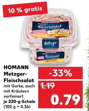 Kaufland Homann Metzger Fleischsalat 220 g Schale Angebot