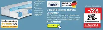 Lidl BeCo 7 Zonen Boxspring Matratze ,,Royal Flex" Angebot