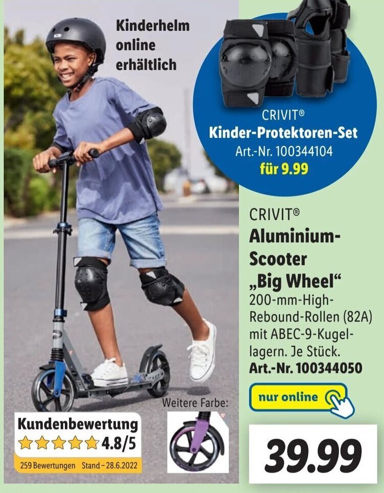 Crivit Aluminium Scooter ,,Big Wheel" Angebot bei Lidl