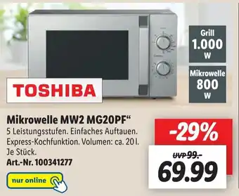 Lidl Toshiba Mikrowelle MW2 MG20PF Angebot