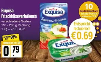 Edeka Frischemarkt Exquisa Frischkäsevariationen 110-200 g Packung Angebot