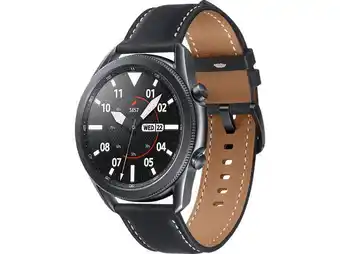 Saturn Samsung galaxy watch3 45 mm bluetooth smartwatch edelstahl echtleder, größe m/l (145 - 205 mm), mystic black/black Angebot