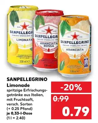 Kaufland Sanpellegrino Limonade 0,33 L Dose Angebot