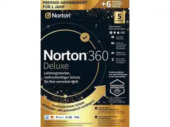 Saturn Norton lifelock norton 360 deluxe - 1 benutzer 5 geräte 12+6 monate abo 50gb cloud-speicher (pc, ios, mac, android) Angebot