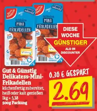 NP Discount Gut & Günstig Delikatess Mini Frikadellen 500g Packung Angebot