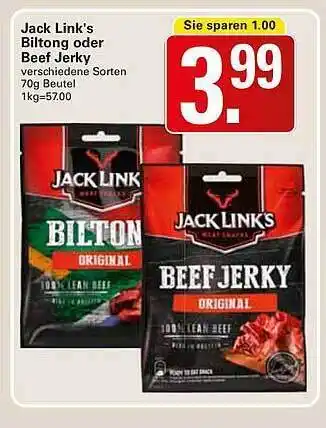 WEZ Jack Link's Bilton Oder Beef Jerky Angebot