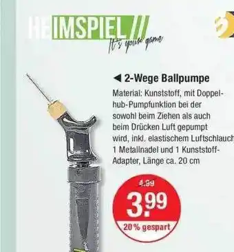 V Markt 2-wege Ballpumpe Angebot