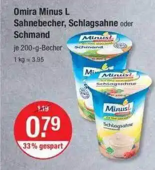 V Markt Omira Minus L Sahnebecher, Schlagsahne Oder Schmand Angebot