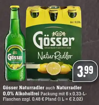 Edeka Neukauf Gösser Naturradler auch Naturradler 0,0% Alkoholfrei 6x0,33 L Flaschen Angebot