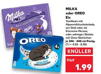 Kaufland Milka o. Oreo Eis 240-440 ml Angebot