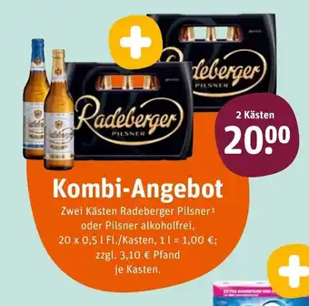 tegut Zwei Kästen Radeberger Pilsner oder Pilsner alkoholfrei 2 Kästen Angebot