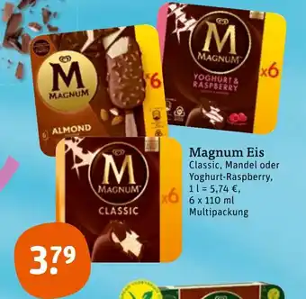 tegut Magnum Eis Classic, Mandel oder Yoghurt-Raspberry 6 x 110 ml Multipackung Angebot