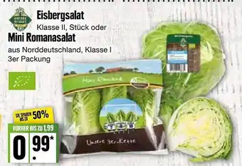 Edeka Frischemarkt Eisbersalat Oder Mini Romanasalat Angebot