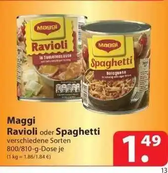 Famila Nord Ost Maggi Ravioli Oder Spaghetti Angebot