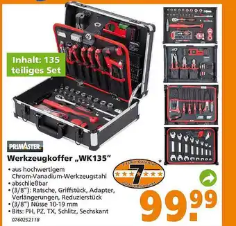 Globus Baumarkt Primaster Werkzeugkoffer „wk 135“ Angebot