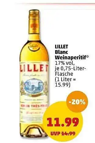 PENNY Lillet Blanc Weinaperitif Angebot