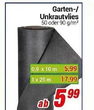 CENTERSHOP Garten- Oder Unkrautvlies Angebot