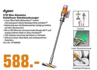 Saturn Dyson V12 Slim Absolute Kabelloser Handstaubsauger Angebot