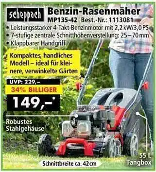 Norma24 Scheppach Benzin-rasenmäher Angebot