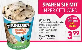 CITTI Markt Ben & Jerry's 427-465ml Angebot