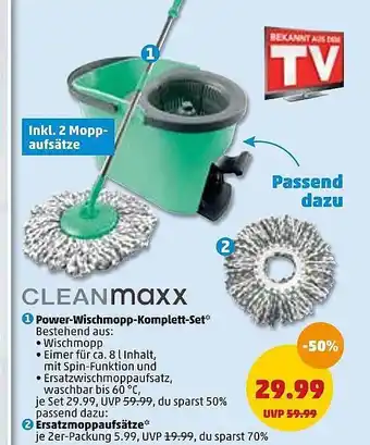 PENNY Cleanmaxx Power-wischmopp Komplett-set Angebot