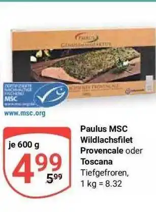 Globus Paulus Msc Wildlachsfilet Provencale Oder Toscana Angebot