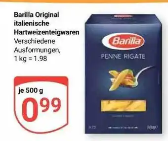 Globus Barilla Original Italienische Hartweizenteigwaren Angebot