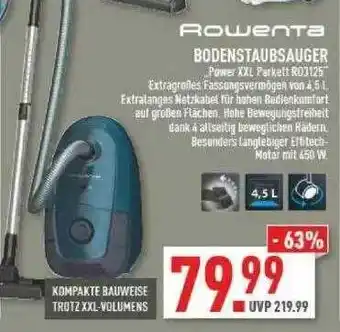 Marktkauf Rowenta Bodenstaubsauger „power Xxl Prakett R03125“ Angebot