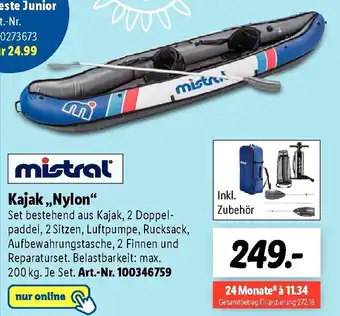 Lidl mistral Kajak ,,Nylon" Angebot