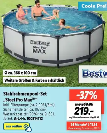 Lidl Bestway Stahlrahmenpool Set ,,Steel Pro Max" Angebot