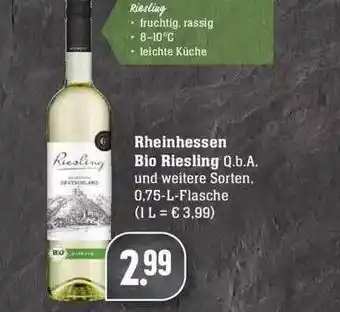 Edeka Rheinhessen Bio Riesling Angebot