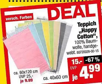 SB Lagerkauf Teppich „happy Cotton” Angebot